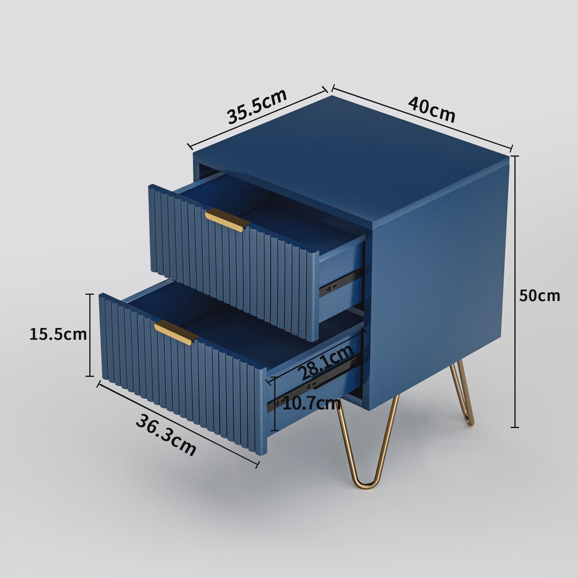 Stijlvol Blauw Sideboard met 2 Deuren - Opbergkast voor Woonkamer, Keuken en Hal