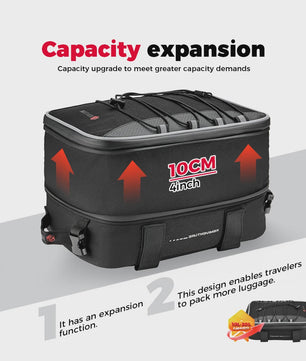 Motorfiets Topcase / Zijtas - 20L Uitbreidbaar - Waterdicht & Robuust