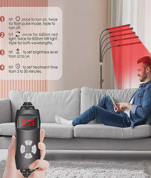 Professionele Roodlicht & Near-Infrared Lamp met Timer - 660nm/850nm - Verstelbaar Statief