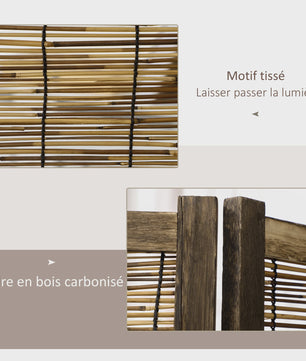 HOMCOM Bamboe Paravent 4 Panelen - 160x170 cm - Natuurlijk & Opvouwbaar