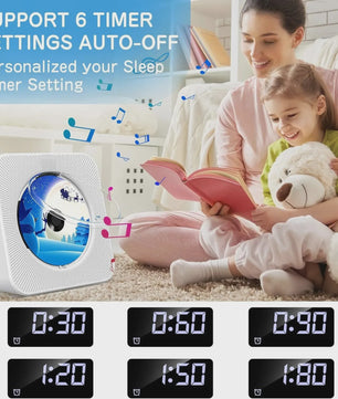 Bluetooth CD Speler met 2 HIFI Speakers, Desktop CD Speler met Afstandsbediening en LED Display