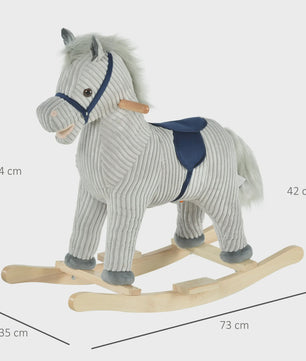 Homcom Children's Rocking Horse for Children +3 Years with Sound 73X35X64Cm Gray