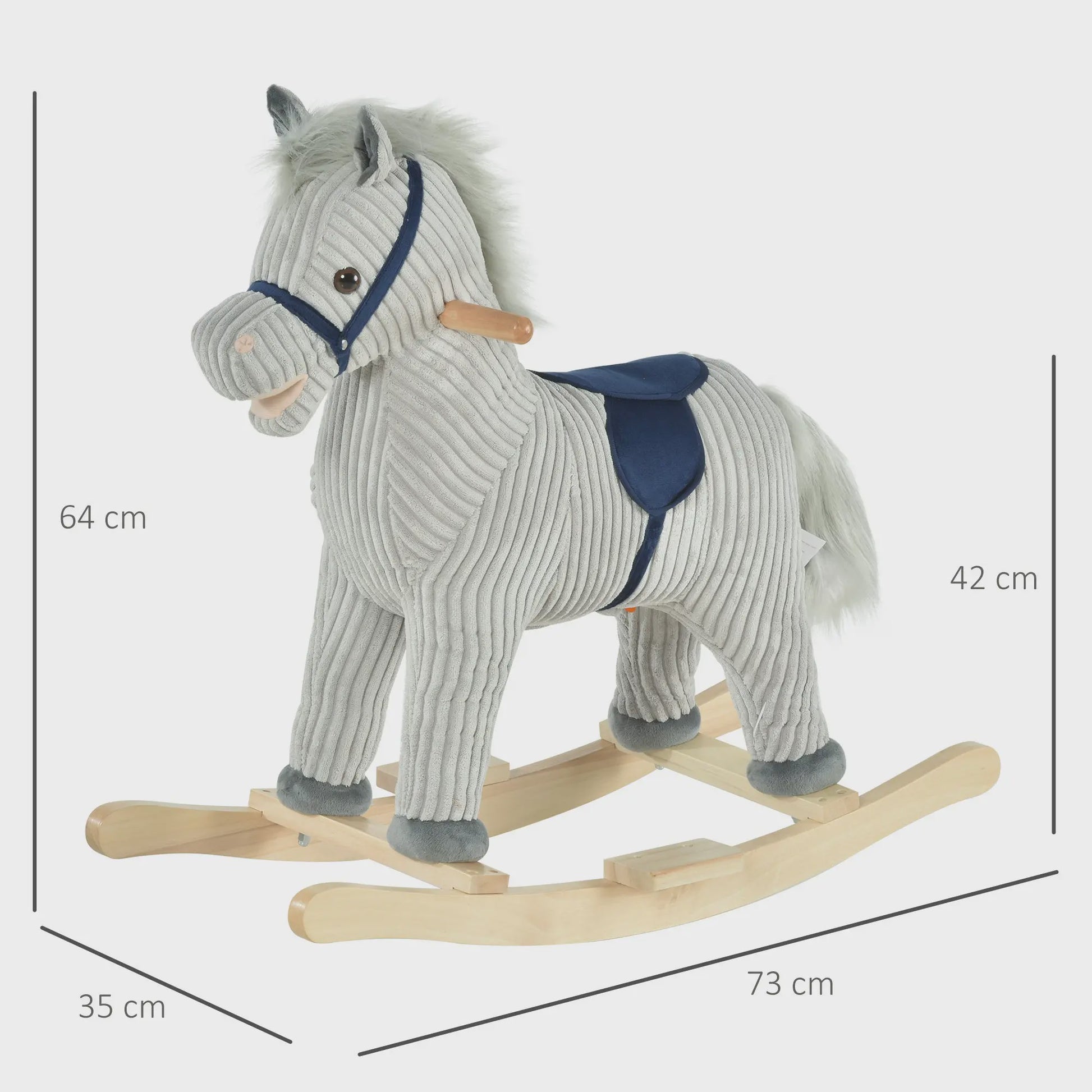 Homcom Children's Rocking Horse for Children +3 Years with Sound 73X35X64Cm Gray