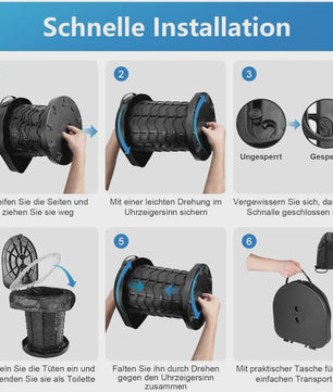 Draagbaar Toilet met Deksel - 180kg Draagvermogen | Ideaal voor Camping, Vissen, Reizen & Noodgevallen