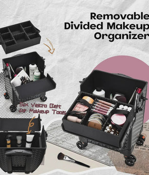 Professionele Make-up Koffer op Wielen - Extra Groot & Rolbaar