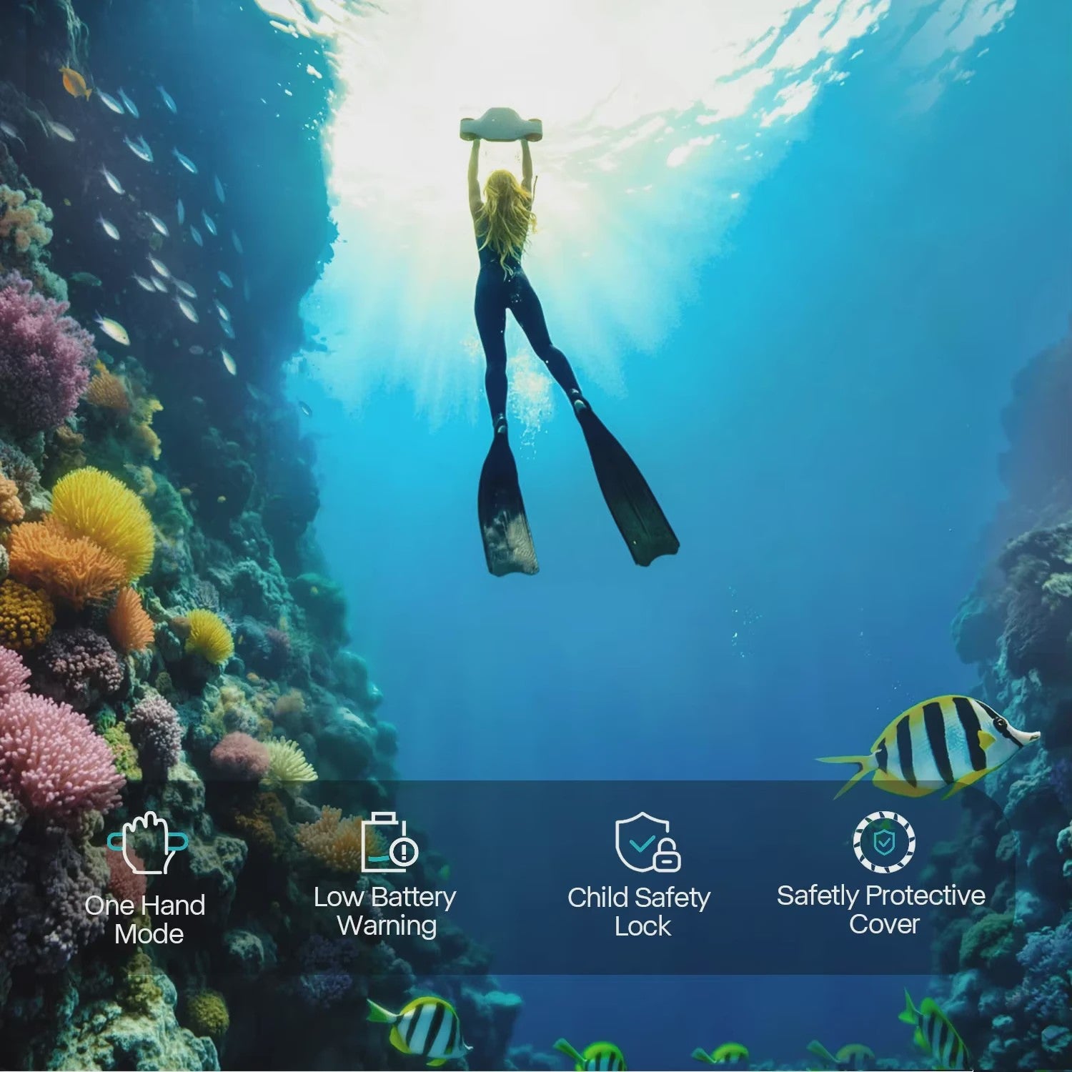 Asiwo MANTA 2 Onderwater Scooter - 40M Waterdicht, met Camera Mount voor Duiken & Snorkelen