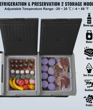 Draagbare Dubbelzone Koelkast 95L: Compressor Koelbox voor Auto, Camping & Outdoor