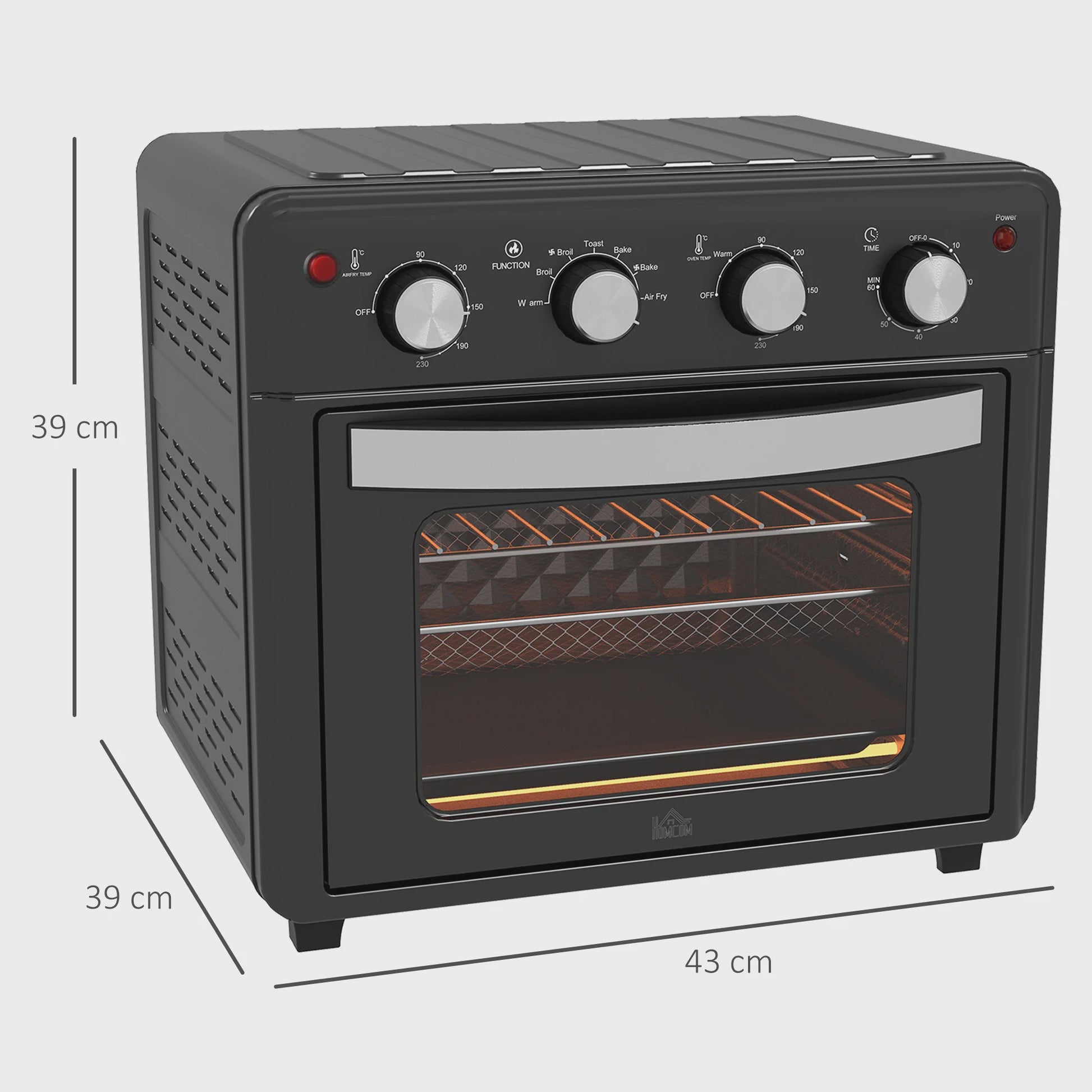 Homcom Multifunctionele Tafeloven - 30L, 1600W, Zwart