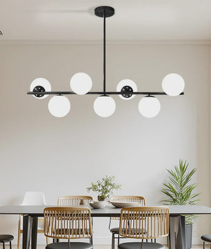 Moderne Magische Bonen Glas Kroonluchter - 6/7 Lampen - Goud/Zwart