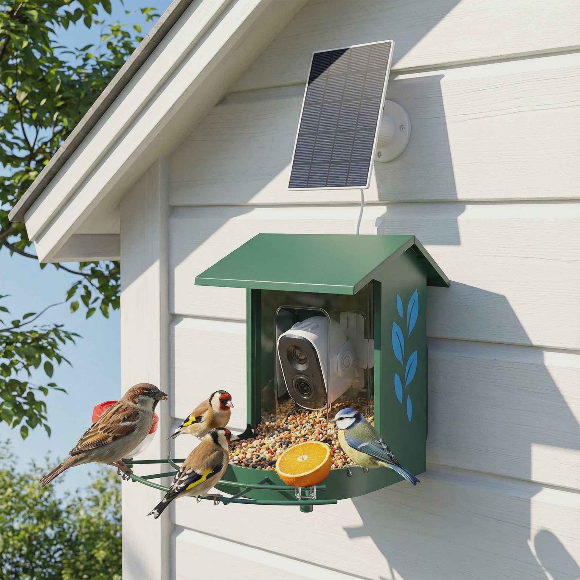 Slimme Vogelvoederhuisje met 2K Camera & Zonnepaneel - Houd Eekhoorns Weg