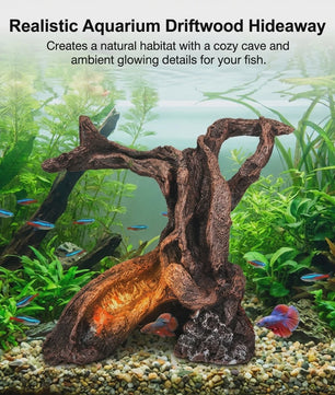 Realistische Hars Boomstronk Decoratie voor Aquarium & Terrarium - Veilige Vis Hideaway