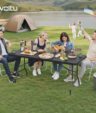 Opvouwbare Tuintafel voor 8 Personen - Draagbaar, Weerbestendig & Inclusief Draagtas