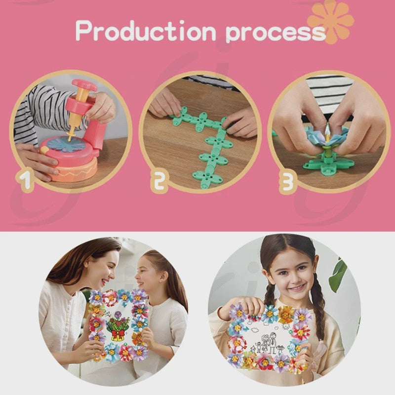 DIY Bloemen Knutselset met Embossing Machine - Interactief Speelgoed voor Kinderen
