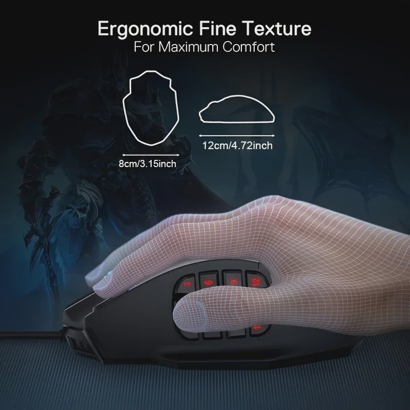 E-YOOSO X-33 Gaming Muis: Dual Mode (2.4G Draadloos/Bedraad), 16000 DPI, 16 Programmeerbare Knoppen & RGB