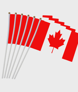 5x Canadese Vlaggetjes met Stokje - 14x21cm Mini Canada Vlaggen
