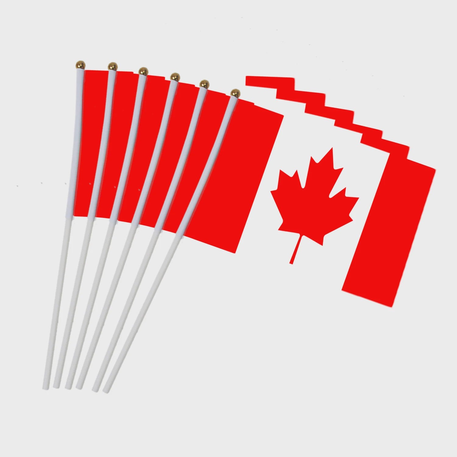 5x Canadese Vlaggetjes met Stokje - 14x21cm Mini Canada Vlaggen