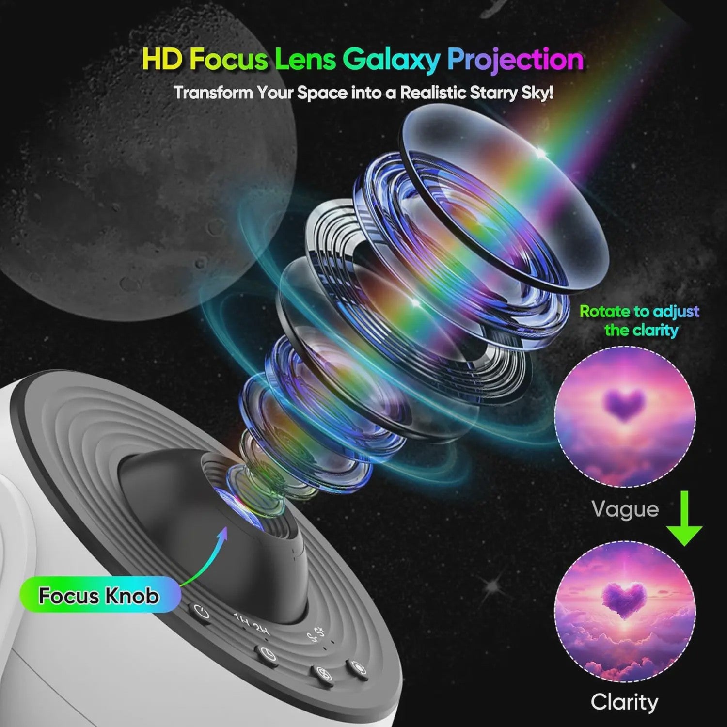 Galaxy Projector Pro: 360° Sterrenhemel & Melkweg Projector met 13 Thema's