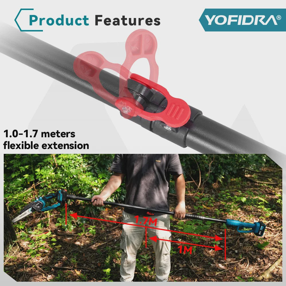 YOFIDRA Telescopische Accu Kettingzaag - 8 Inch Snoerloos Snoeien in Tuin en Boom