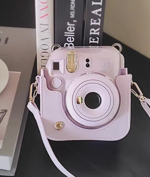 PU Lederen Beschermhoes met Schouderband voor Fujifilm Instax Mini 12 Camera