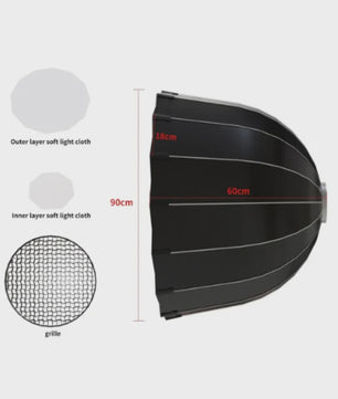 135W Bowens LED Studio Lamp met 90cm Honeycomb Softbox & Statief