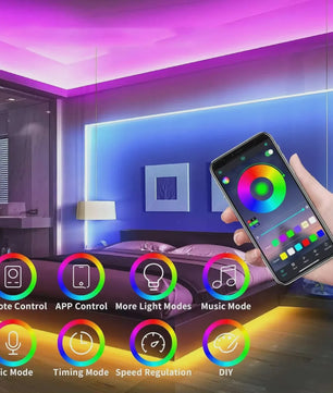 RGB Neon LED Strip 1-5M Waterdicht IP65 met Tuya App & Afstandsbediening - Flexibele Decoratieverlichting