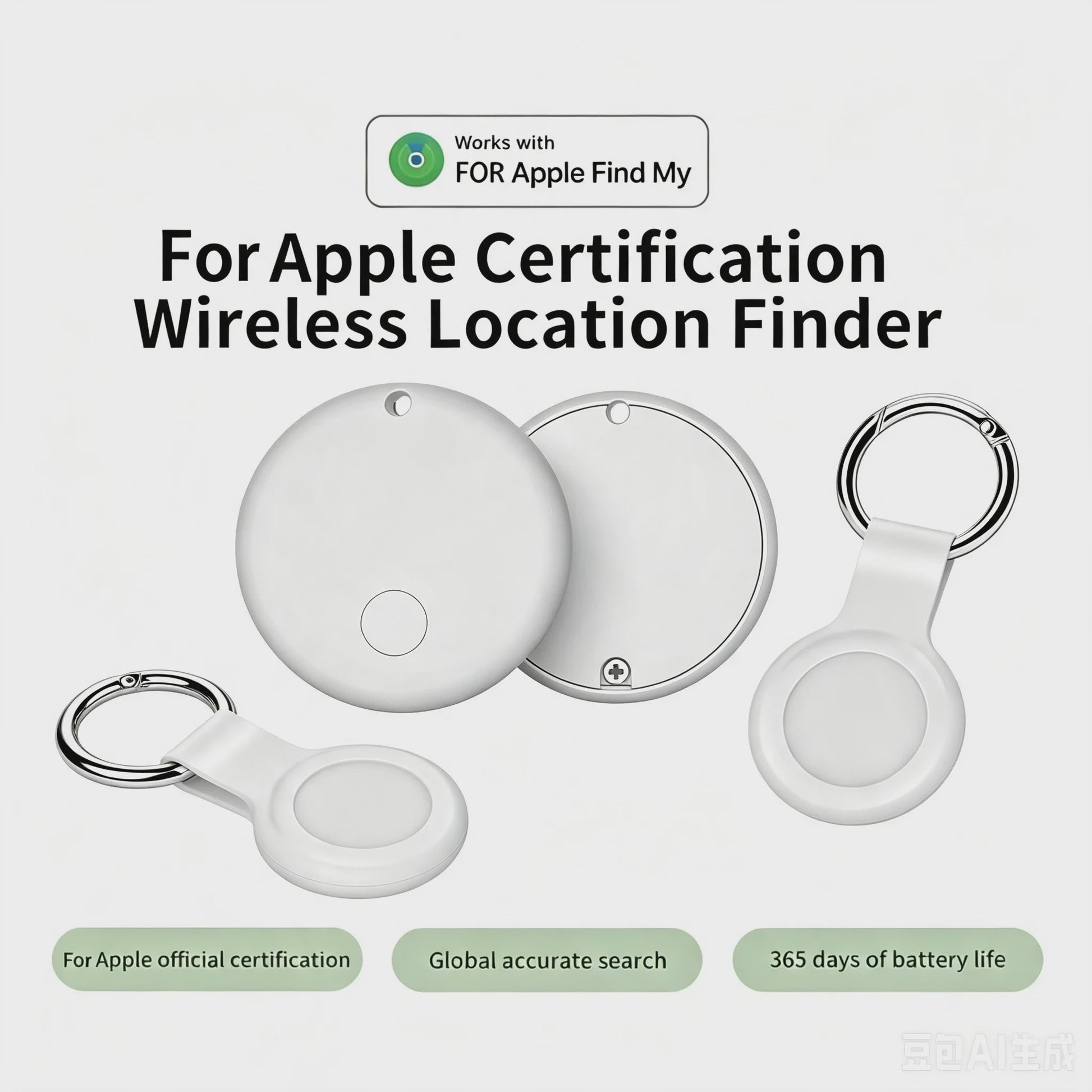 Bluetooth GPS Tracker Sleutelvinder - Compatibel met iPhone Find My App - Anti-verlies Alarm