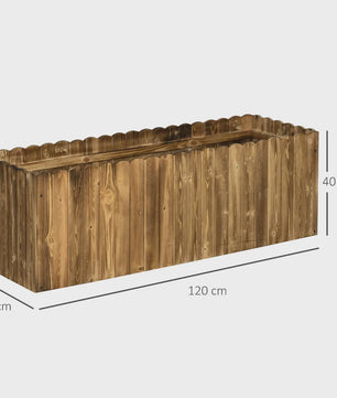 Houten plantenbak 120x40x40cm van vurenhout - Ideaal voor kruiden, groenten & bloemen