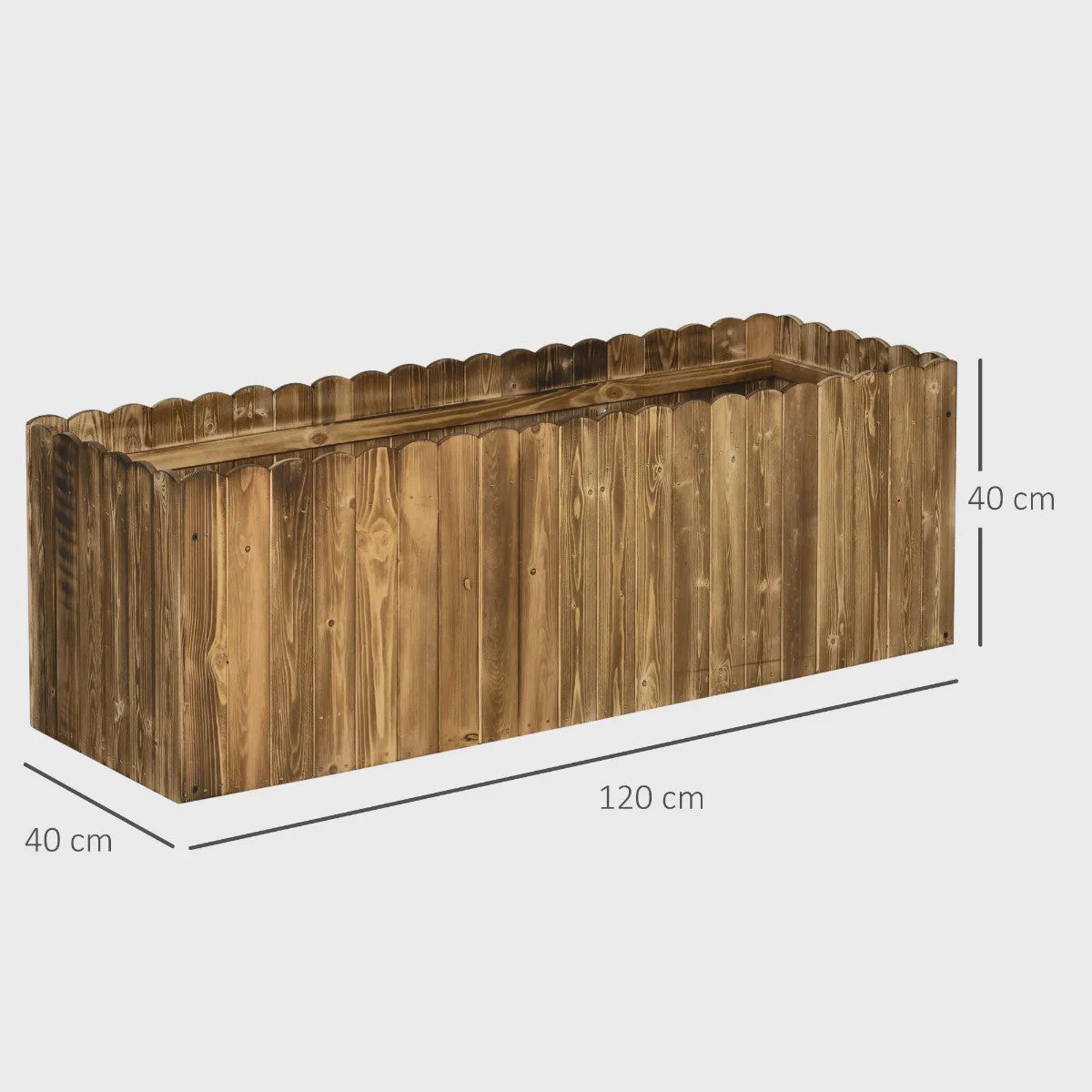 Houten plantenbak 120x40x40cm van vurenhout - Ideaal voor kruiden, groenten & bloemen