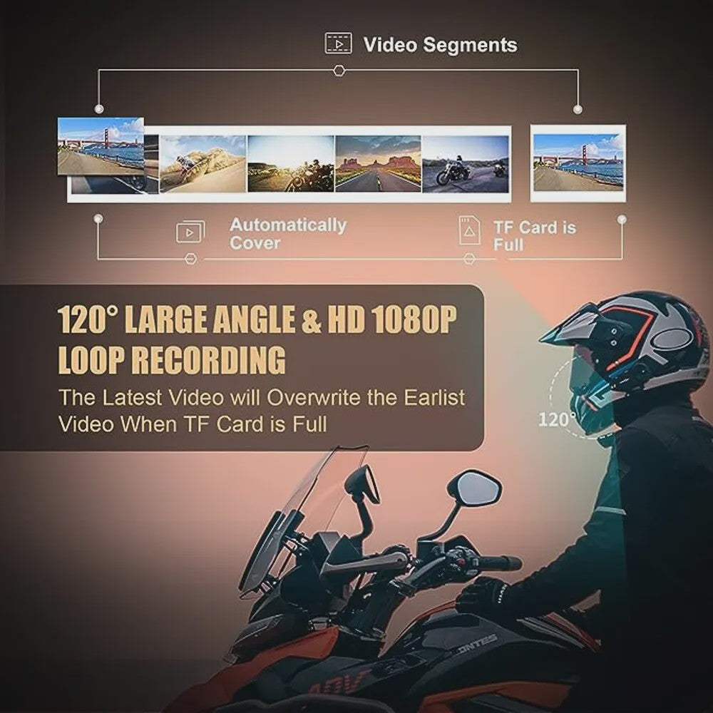 Freedconn R1 Plus Motorhelm Communicatie Systeem met 1080P Dashcam & Bluetooth