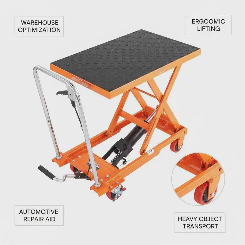 Hydraulische Schaarheftafel Trolley - 230 kg - 220-720 mm Hefhoogte - Werkplaatstafel 700x450 mm