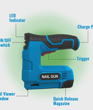 Draadloos Elektrisch Nietpistool - 2-in-1 Oplaadbaar voor Meubelstoffering, Houtbewerking & DIY