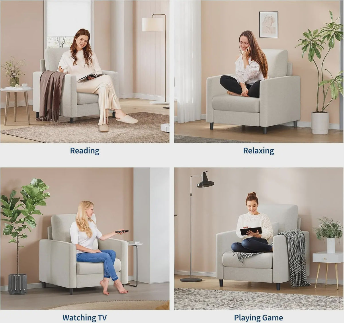 Moderne 2-zits bank en fauteuil set - Compact en comfortabel voor kleine ruimtes
