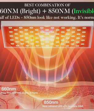 Roodlichttherapie Lamp met Verstelbare Standaard - 660nm & 850nm NIR LED