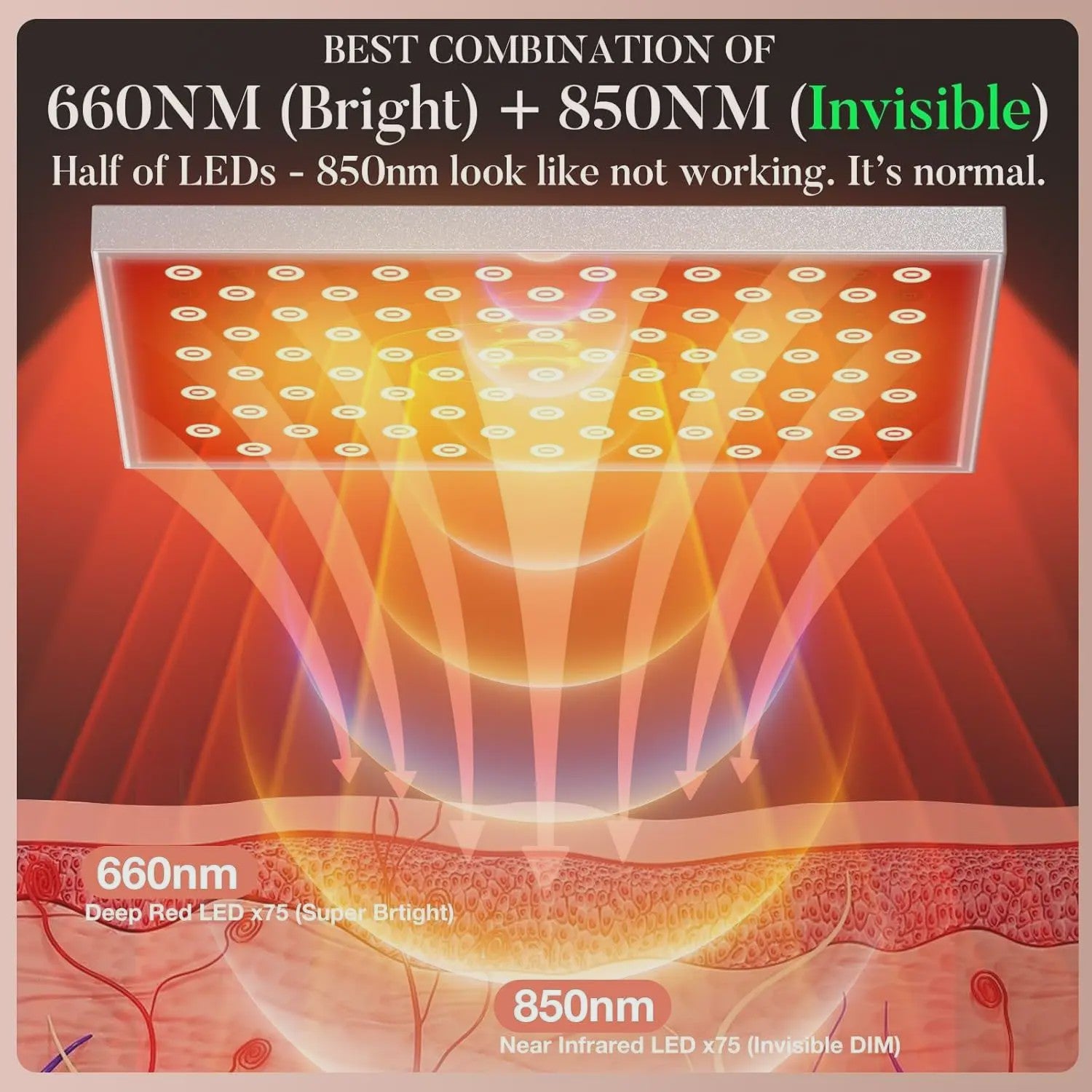 Roodlichttherapie Lamp met Verstelbare Standaard - 660nm & 850nm NIR LED