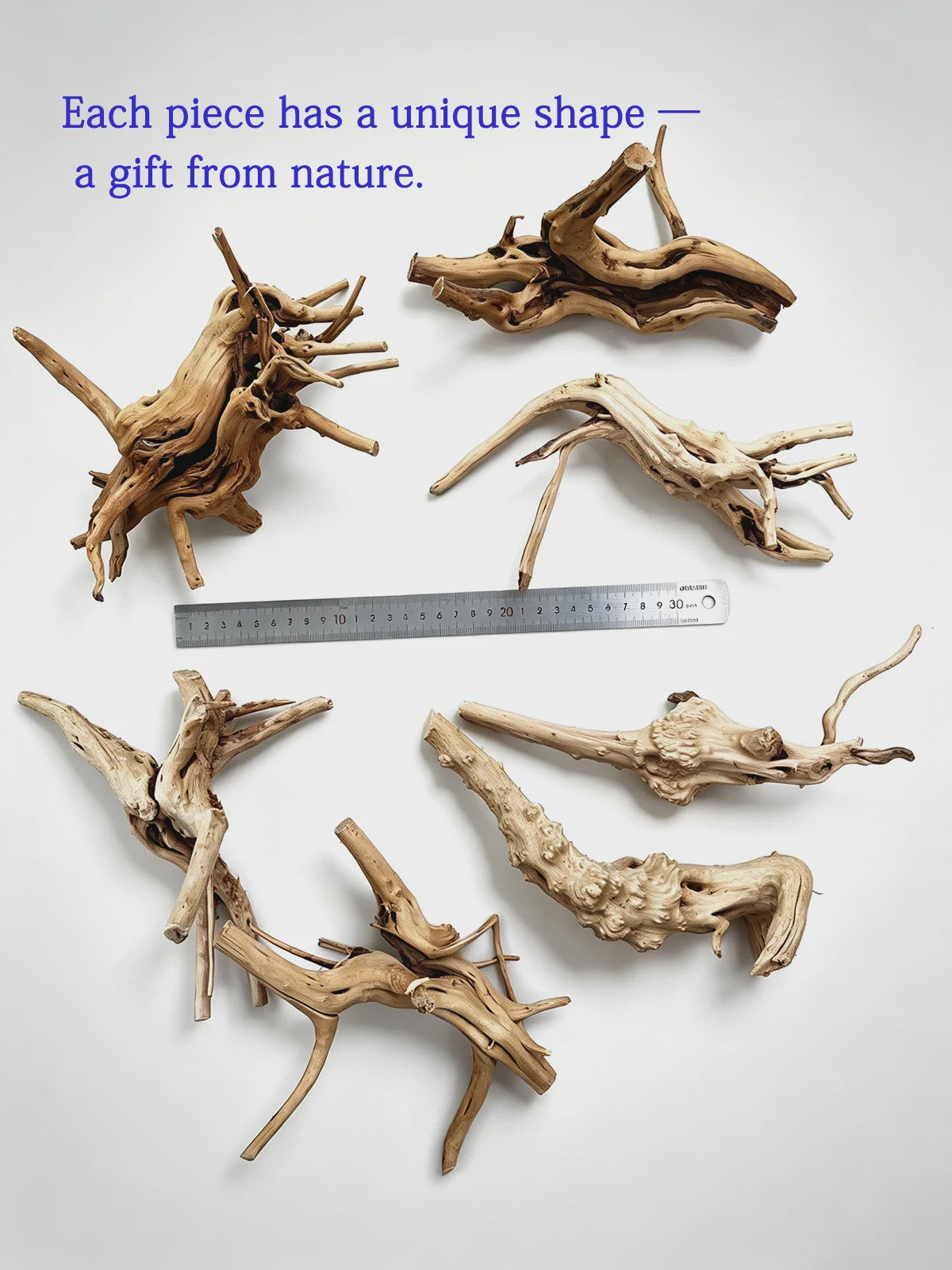 Uniek Drijfhout Decoratie voor Aquarium en Terrarium - Natuurlijke Wortelstructuren (7-26cm)