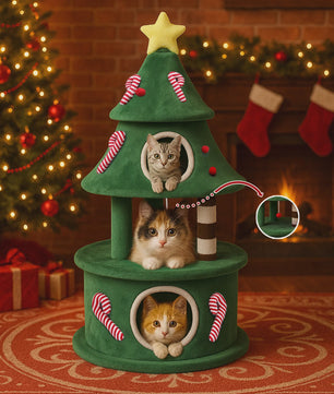 Kerstboom Kattenkrabpaal: Speelparadijs met Meerdere Verdiepingen en Krabmogelijkheden