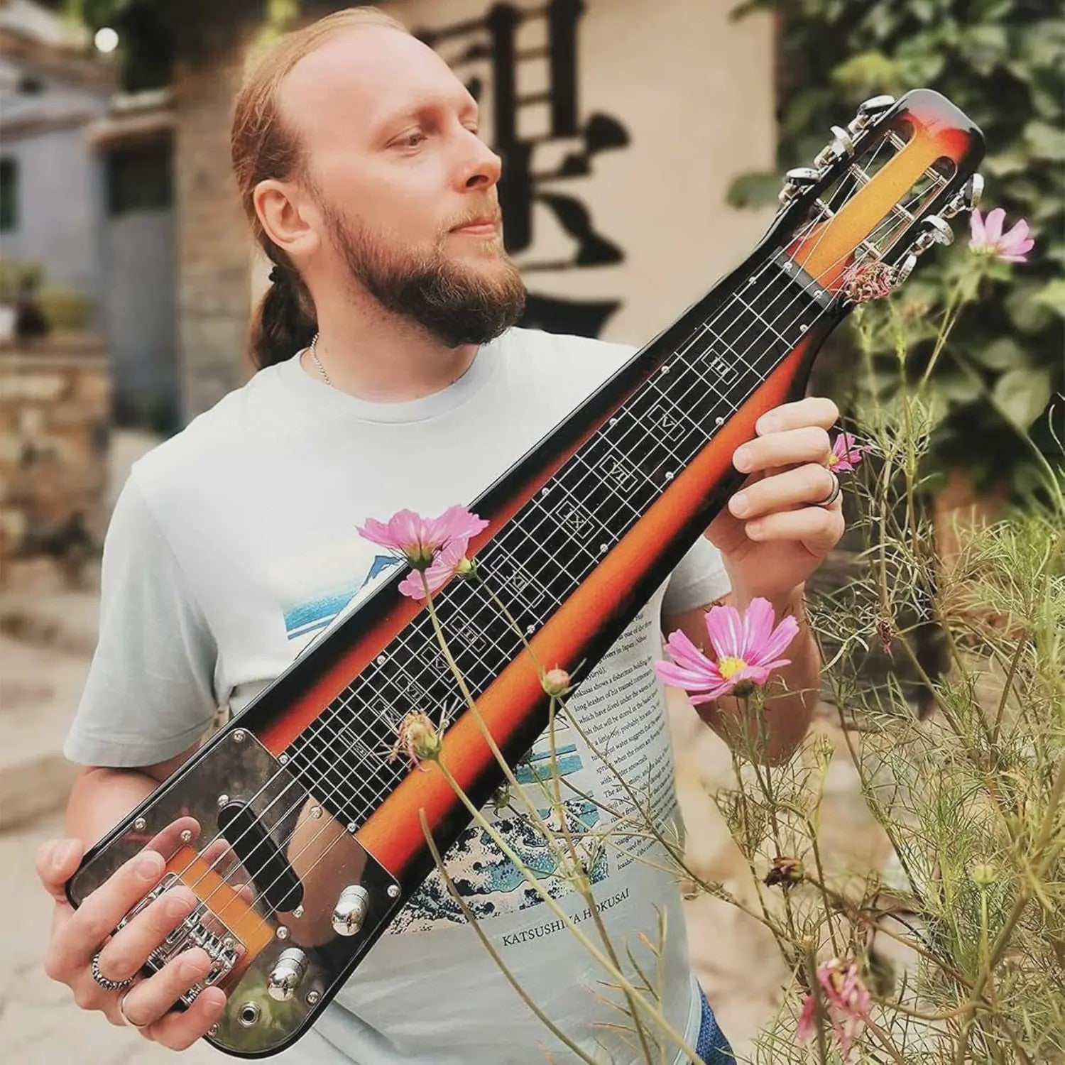 Elektrische Lap Steel Gitaar met Gigbag en Slide Bar - Sunburst