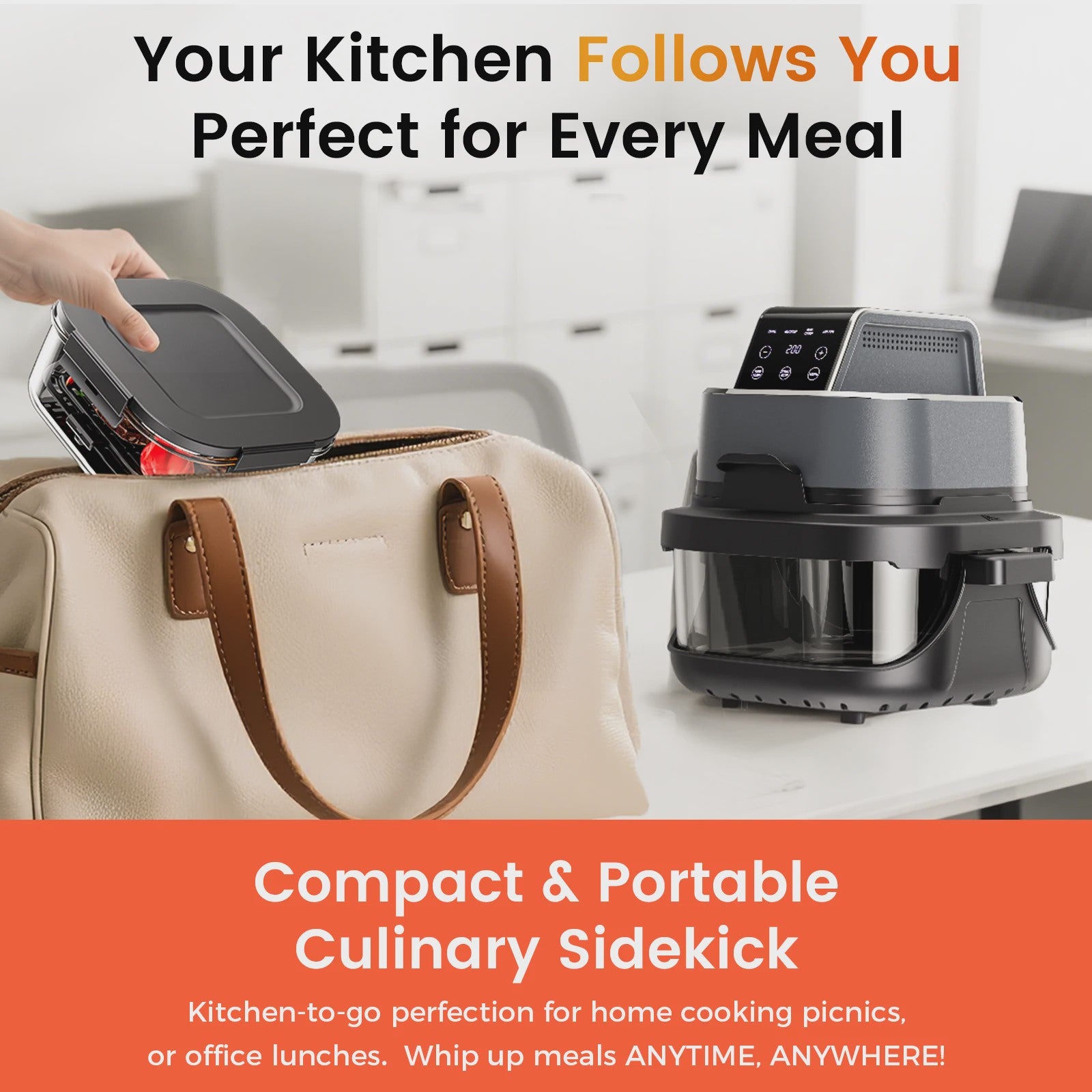 GTPLAYER Airfryer 4L met Glazen Venster - Multifunctioneel en Compact