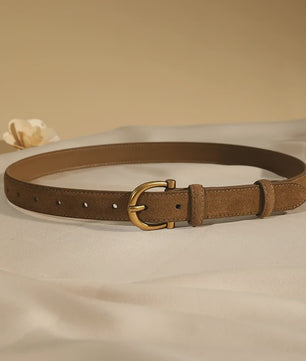 Luxe Suède Riem voor Dames met Stijlvolle Gouden Gesp - Echt Leer