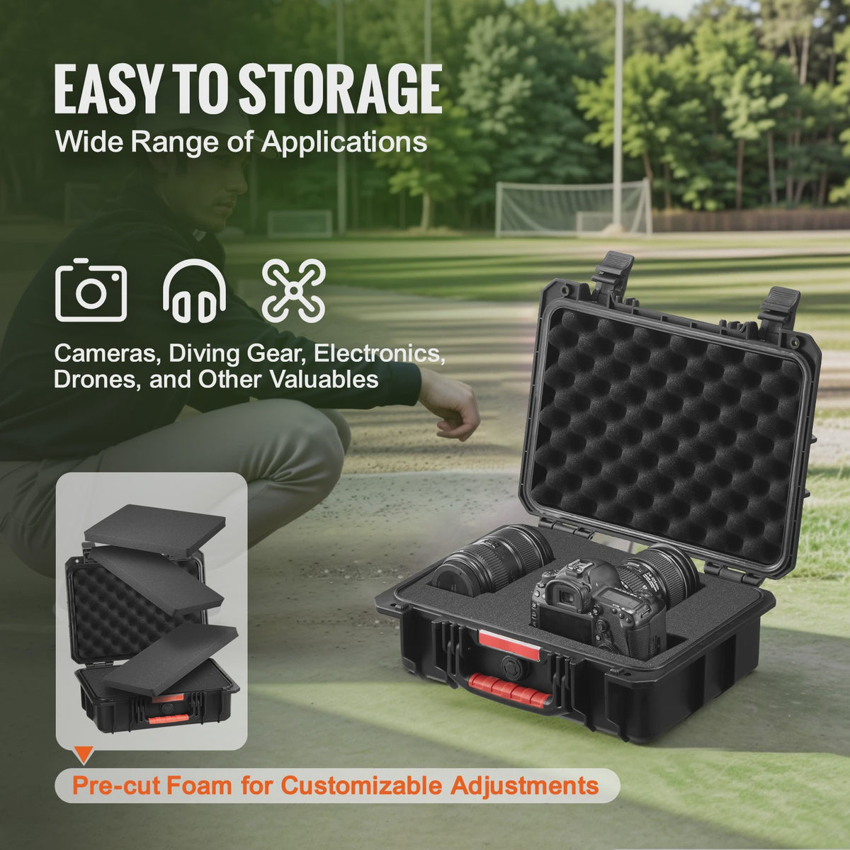 Robuuste Waterdichte Koffer met Schuim - IP67 Bescherming voor Camera's, Drones & Meer