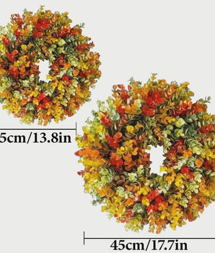 Elegante Kunstbloemen Krans - Realistische Herfstbladeren voor Binnen, Deurdecoratie & Kerst
