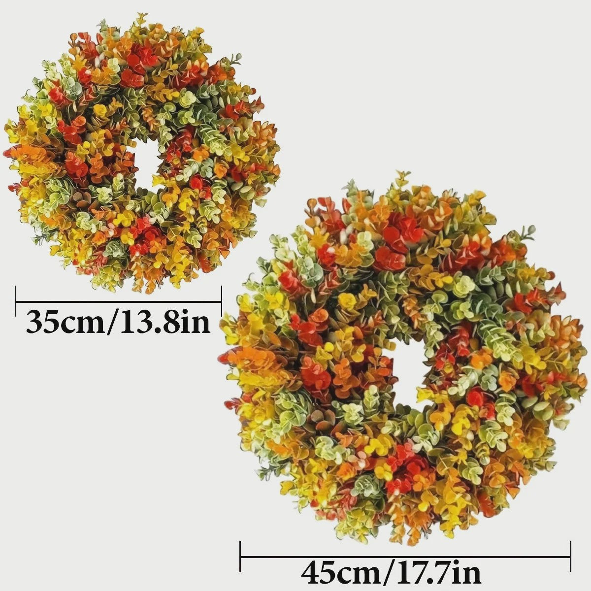 Elegante Kunstbloemen Krans - Realistische Herfstbladeren voor Binnen, Deurdecoratie & Kerst