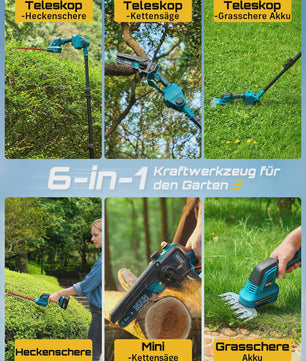 SEESII 6-in-1 Telescopische Snoeischaar & Heggenschaar - Brushless - Makita 18V Compatibel