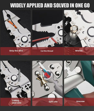 18-in-1 Multifunctionele Tang: Draadstripper, Krimper & Knipgereedschap