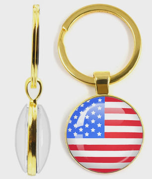 Soviet Union,Brazil,Canada,Netherlands,Israel,Syria,Venezuela,United States,Spain National Flag Series Double-Sided Keychain