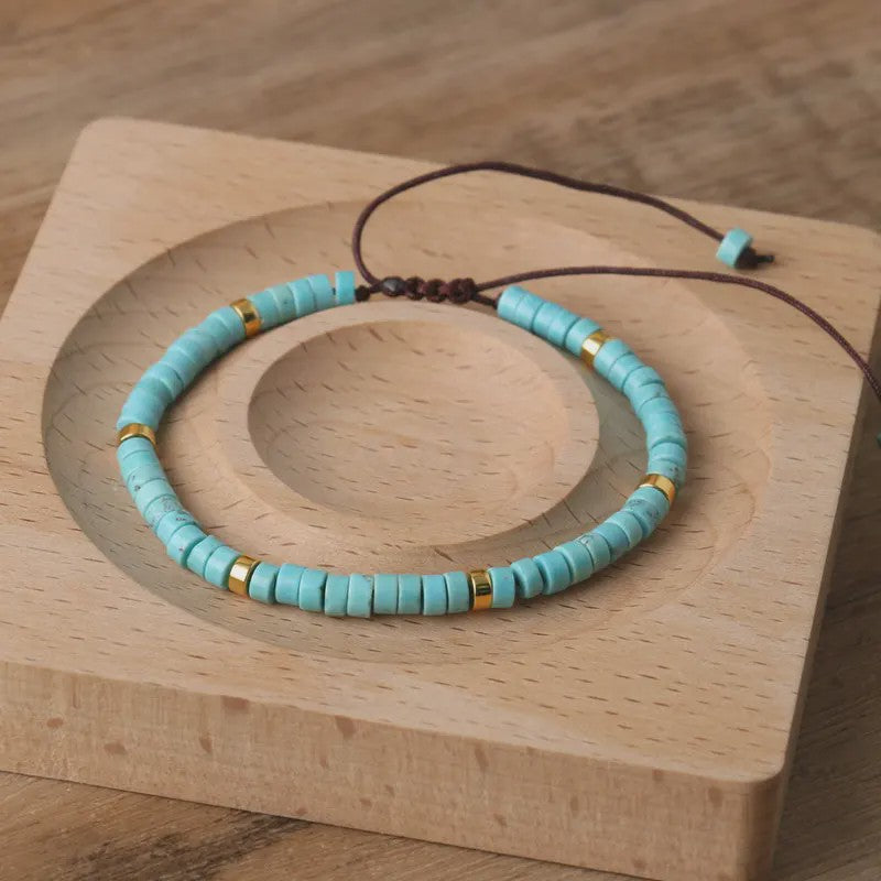 Natuurlijke Blauwe Emperor Steen Kralen Armband - Verstelbaar & Uniek