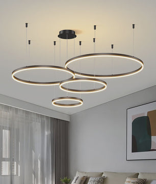 Moderne LED Plafondlamp Kroonluchter - Cirkelvormige Ring Verlichting voor Woonkamer & Eetkamer