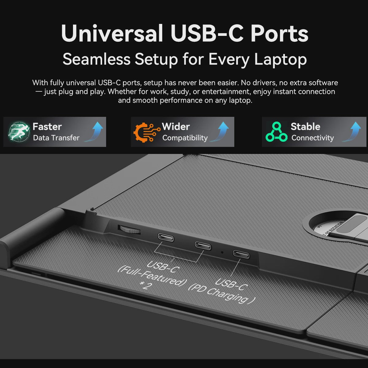 Blackview DCM6 14" FHD IPS Triple Laptop Screen Extender - Draagbaar & Uitbreidbaar