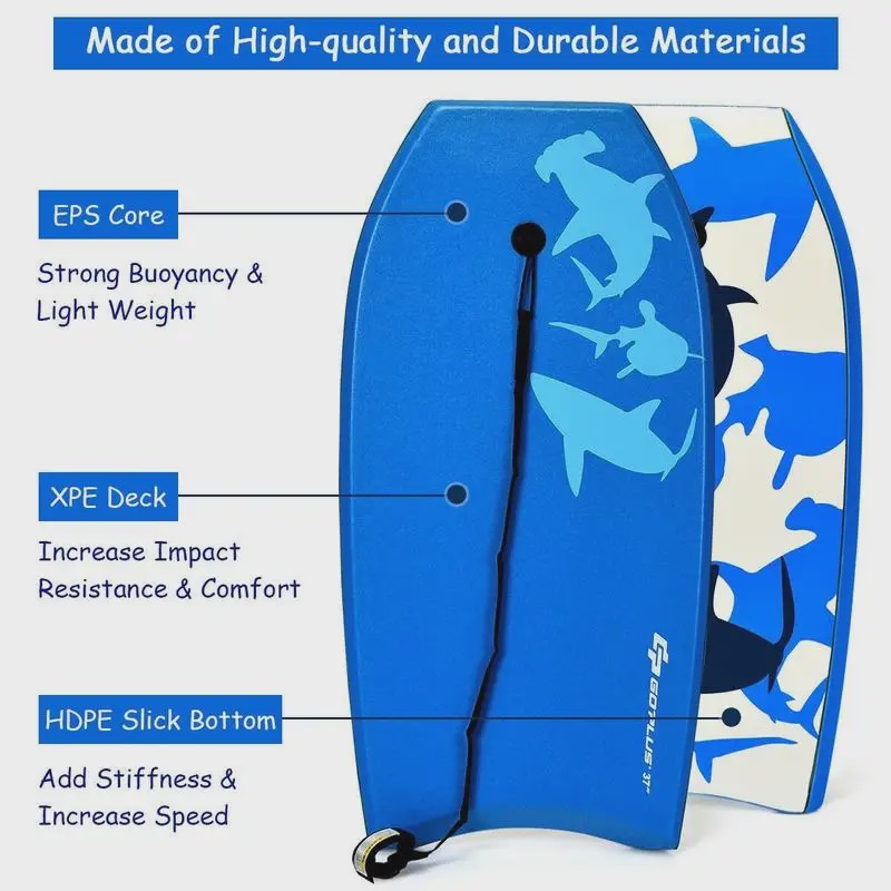 GOPLUS Bodyboard 37 inch met EPS Core - Ideaal voor Surfen en Watersport