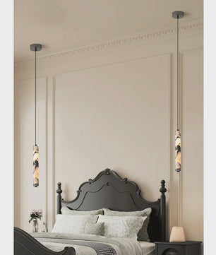 Luxe Cilinder Hanglamp Natuursteen - Sfeervolle LED Verlichting voor Woonkamer & Slaapkamer